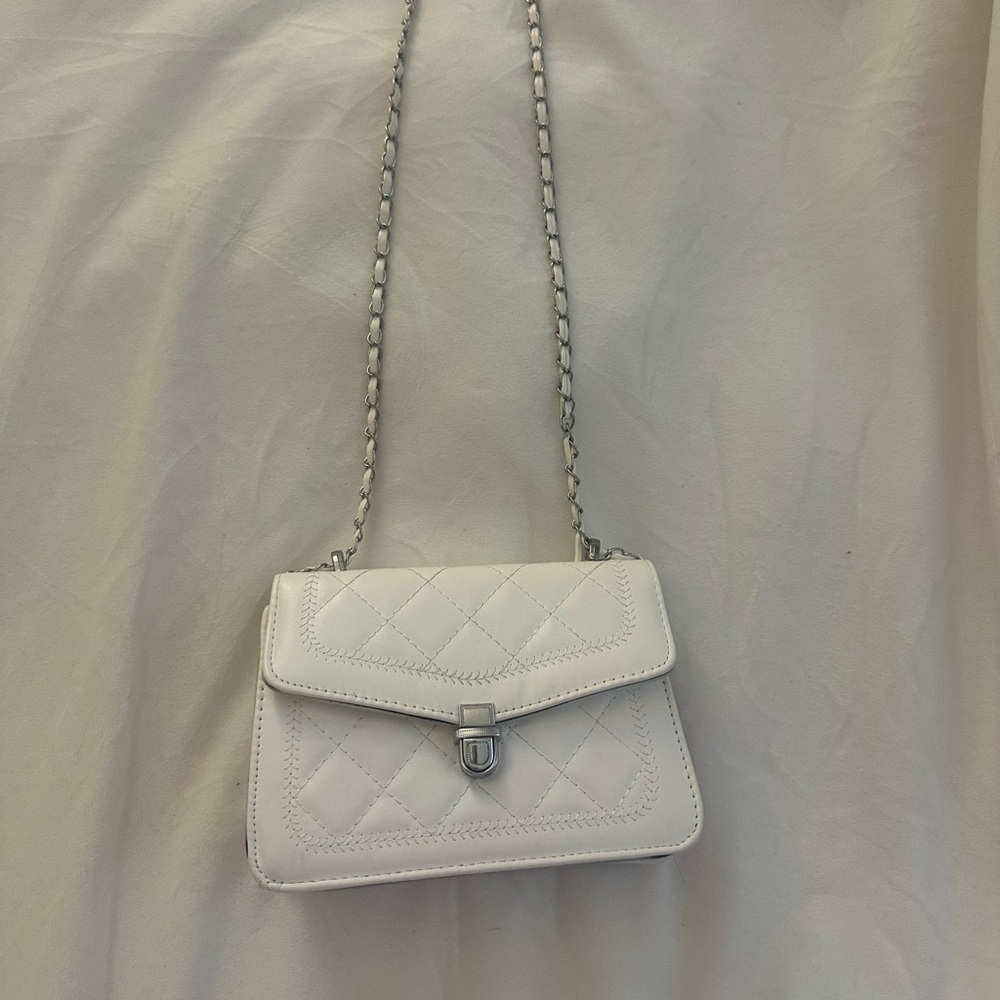 Mini quilted push lock chain shoulder bag